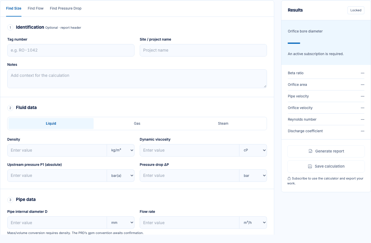 Actual locked Adriel calculator workspace with input groups and a results panel